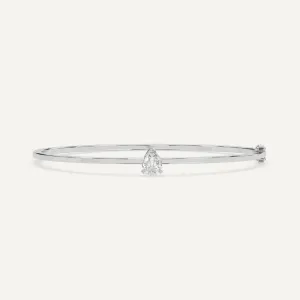 1 carat Pear Diamond Solitaire, Bangle Bracelet