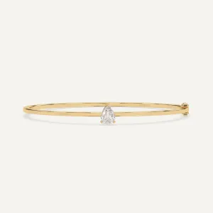 1 carat Pear Diamond Solitaire, Bangle Bracelet