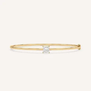 1 carat Princess Diamond Solitaire, Bangle Bracelet