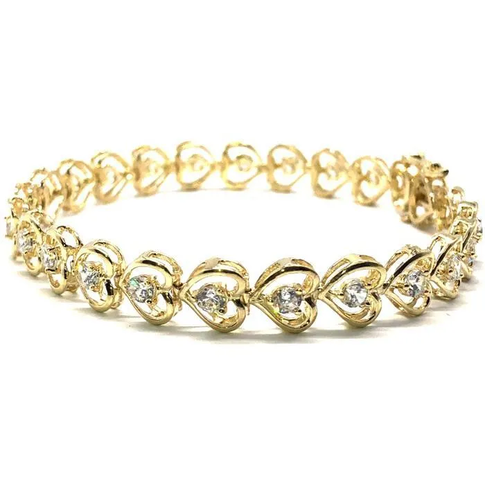 10K 7.7MM Yellow Gold Tennis Bracelet WBG-011