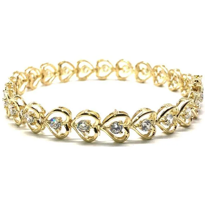 10K 7.7MM Yellow Gold Tennis Bracelet WBG-011