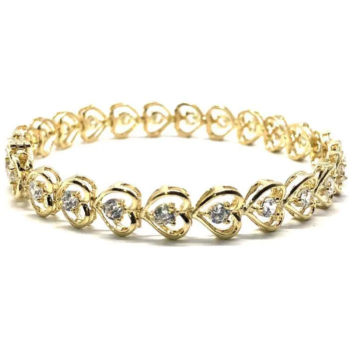 10K 7.7MM Yellow Gold Tennis Bracelet WBG-011