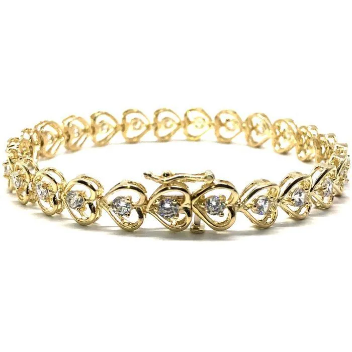 10K 7.7MM Yellow Gold Tennis Bracelet WBG-011
