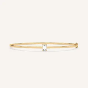 1/2 carat Emerald Diamond Solitaire, Bangle Bracelet