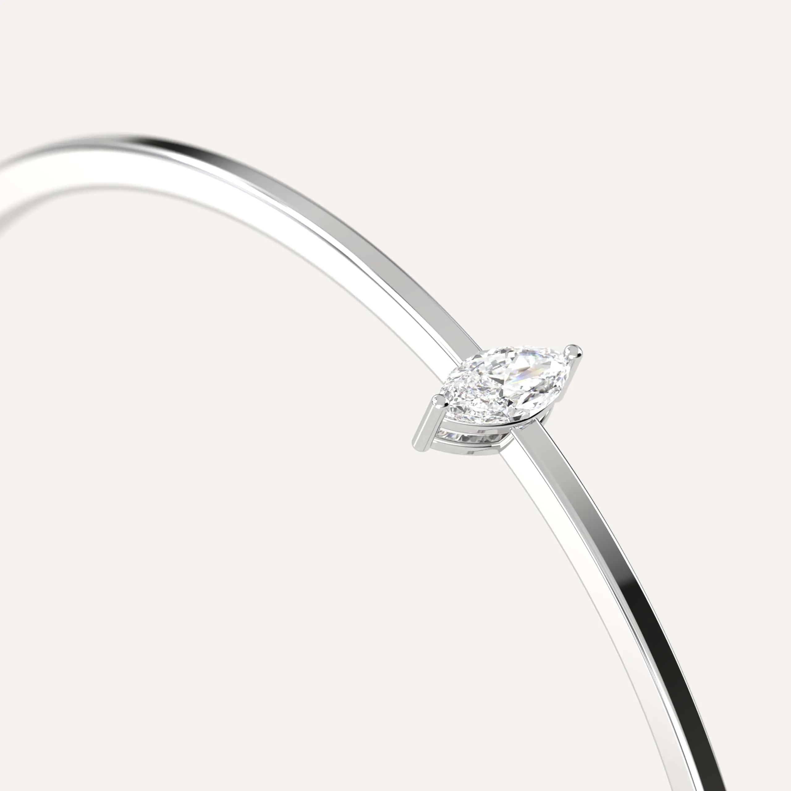 1/2 carat Marquise Diamond Solitaire, Bangle Bracelet
