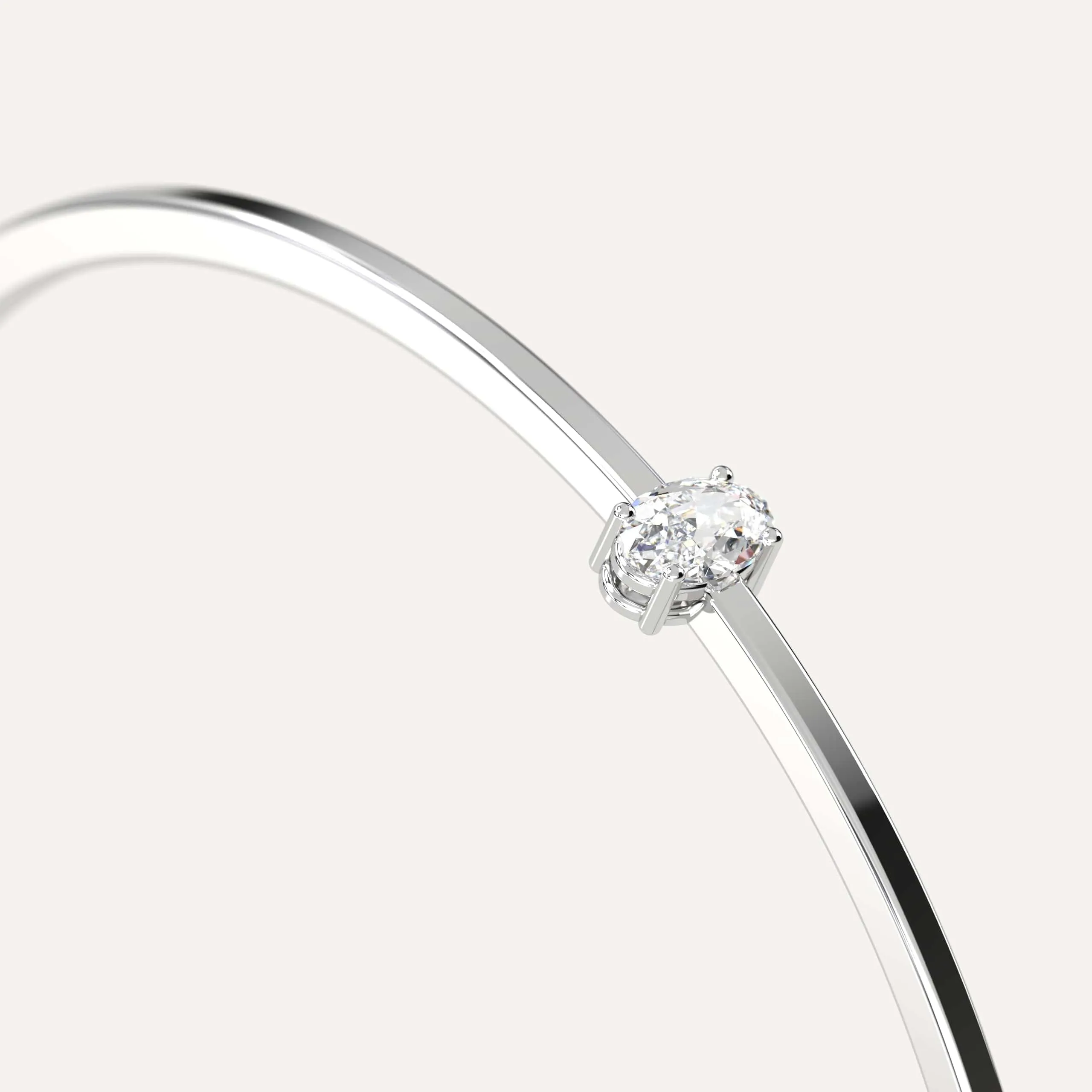1/2 carat Oval Diamond Solitaire, Bangle Bracelet