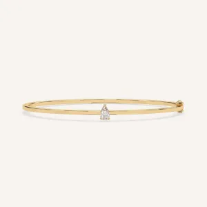 1/2 carat Pear Diamond Solitaire, Bangle Bracelet
