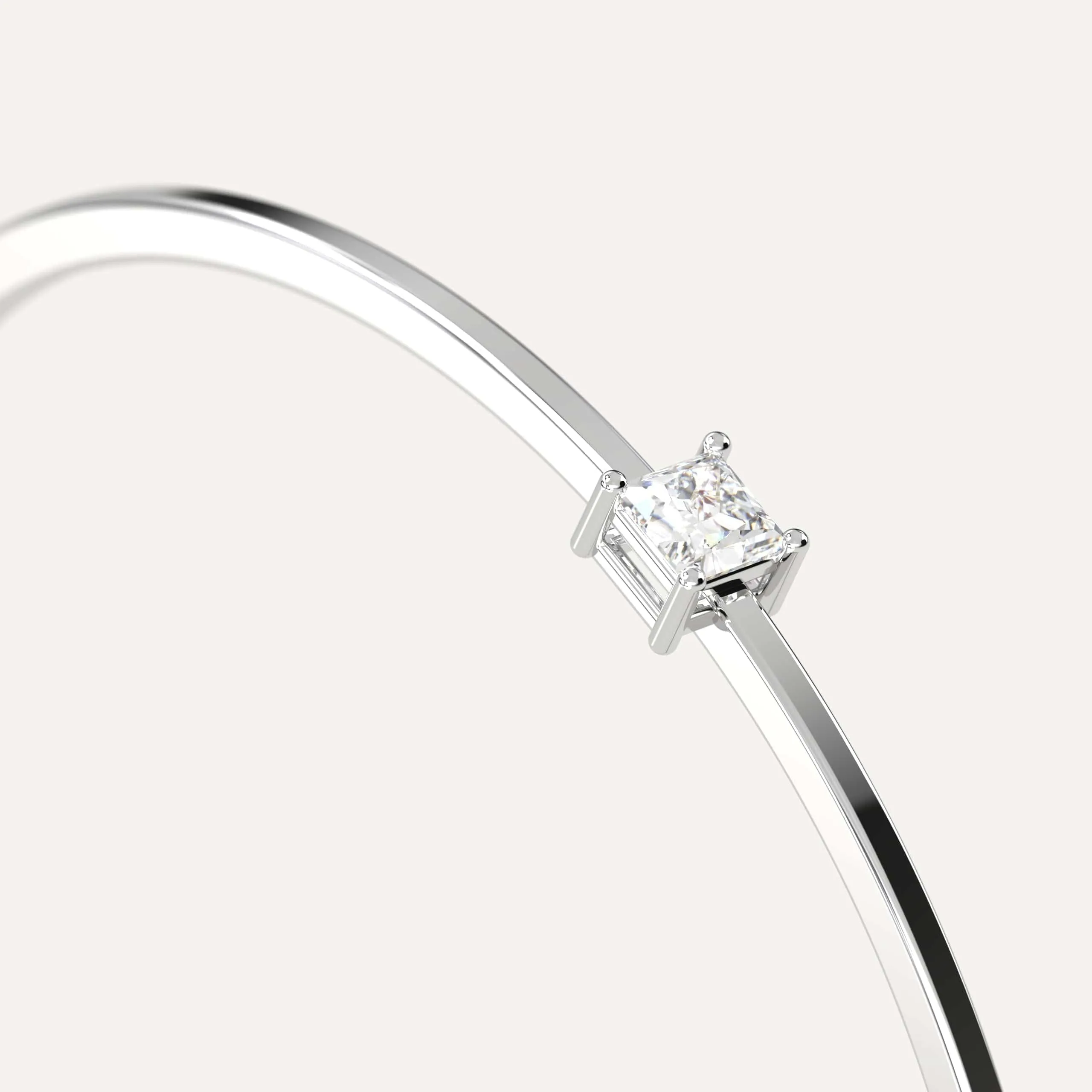 1/2 carat Princess Diamond Solitaire, Bangle Bracelet