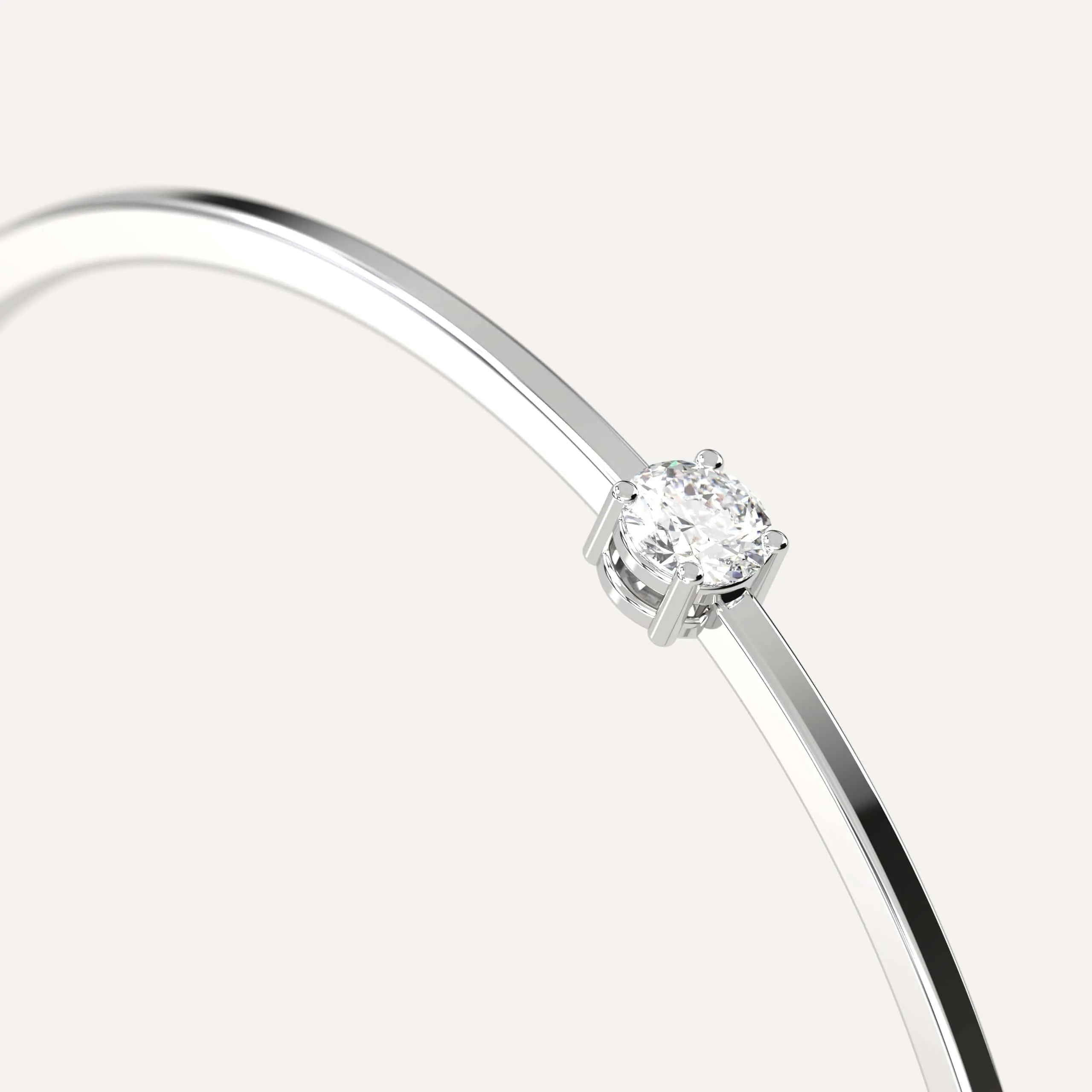 1/2 carat Round Diamond Solitaire, Bangle Bracelet