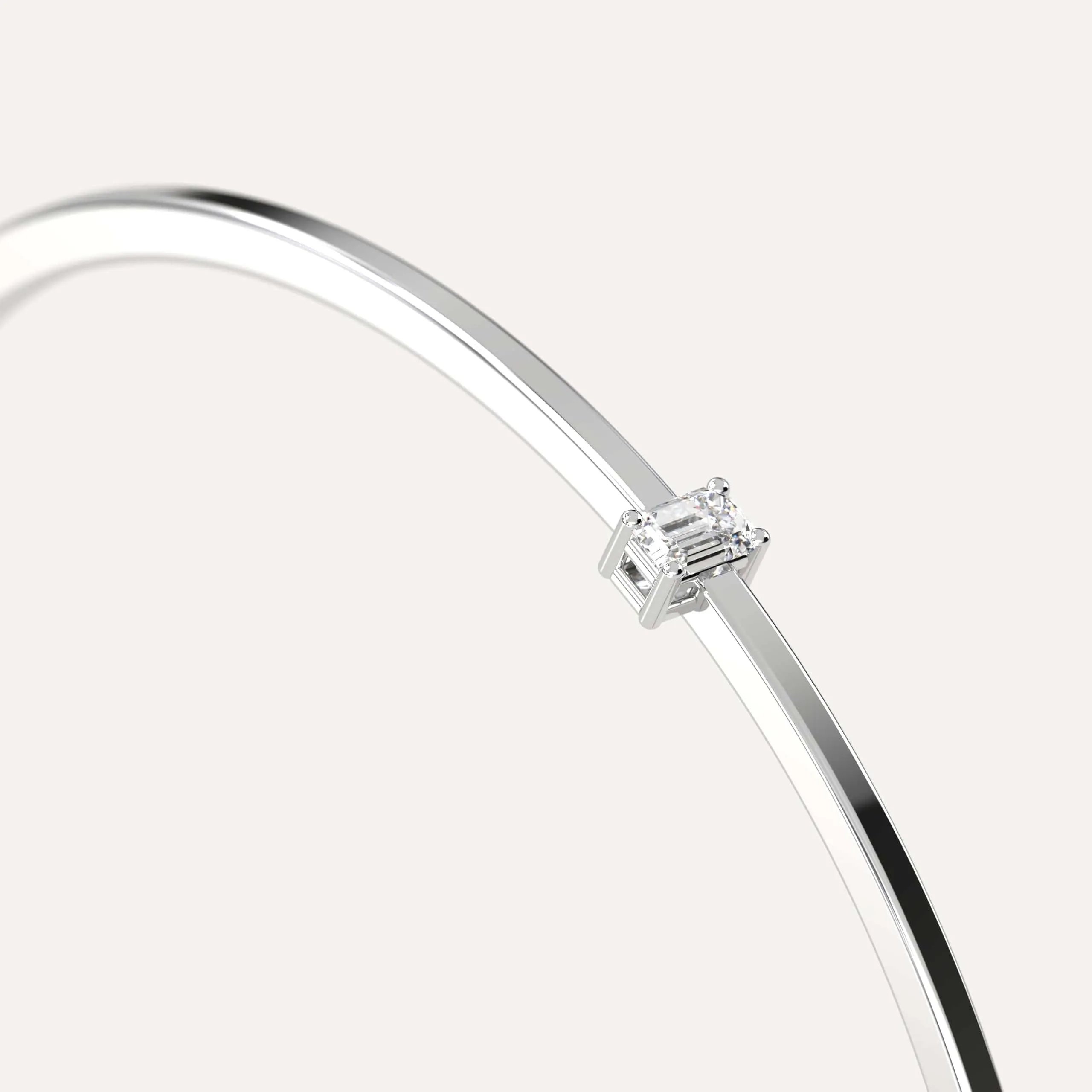 1/4 carat Emerald Diamond Solitaire, Bangle Bracelet