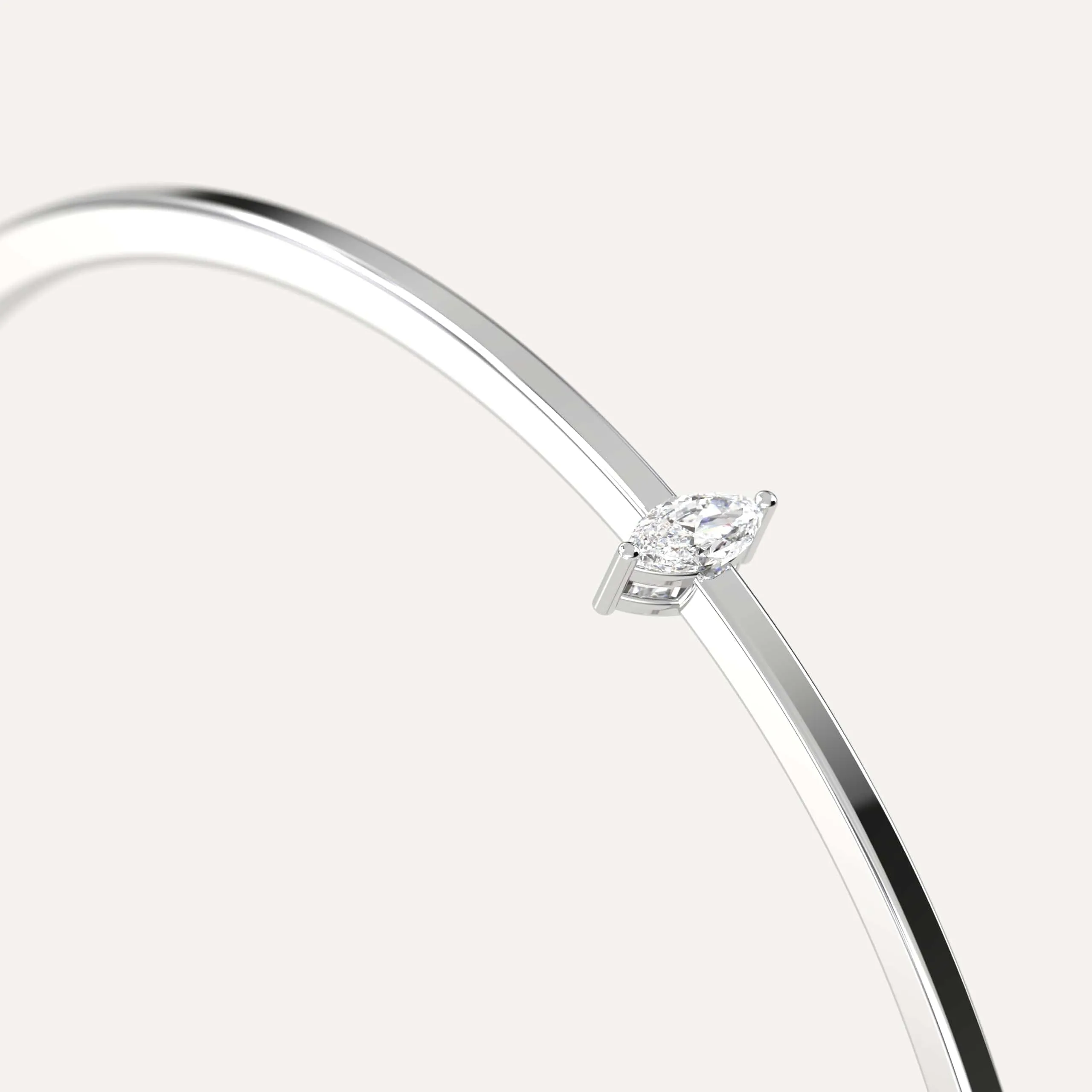 1/4 carat Marquise Diamond Solitaire, Bangle Bracelet