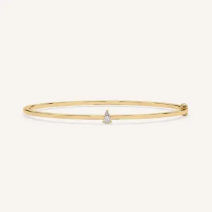 1/4 carat Pear Diamond Solitaire, Bangle Bracelet
