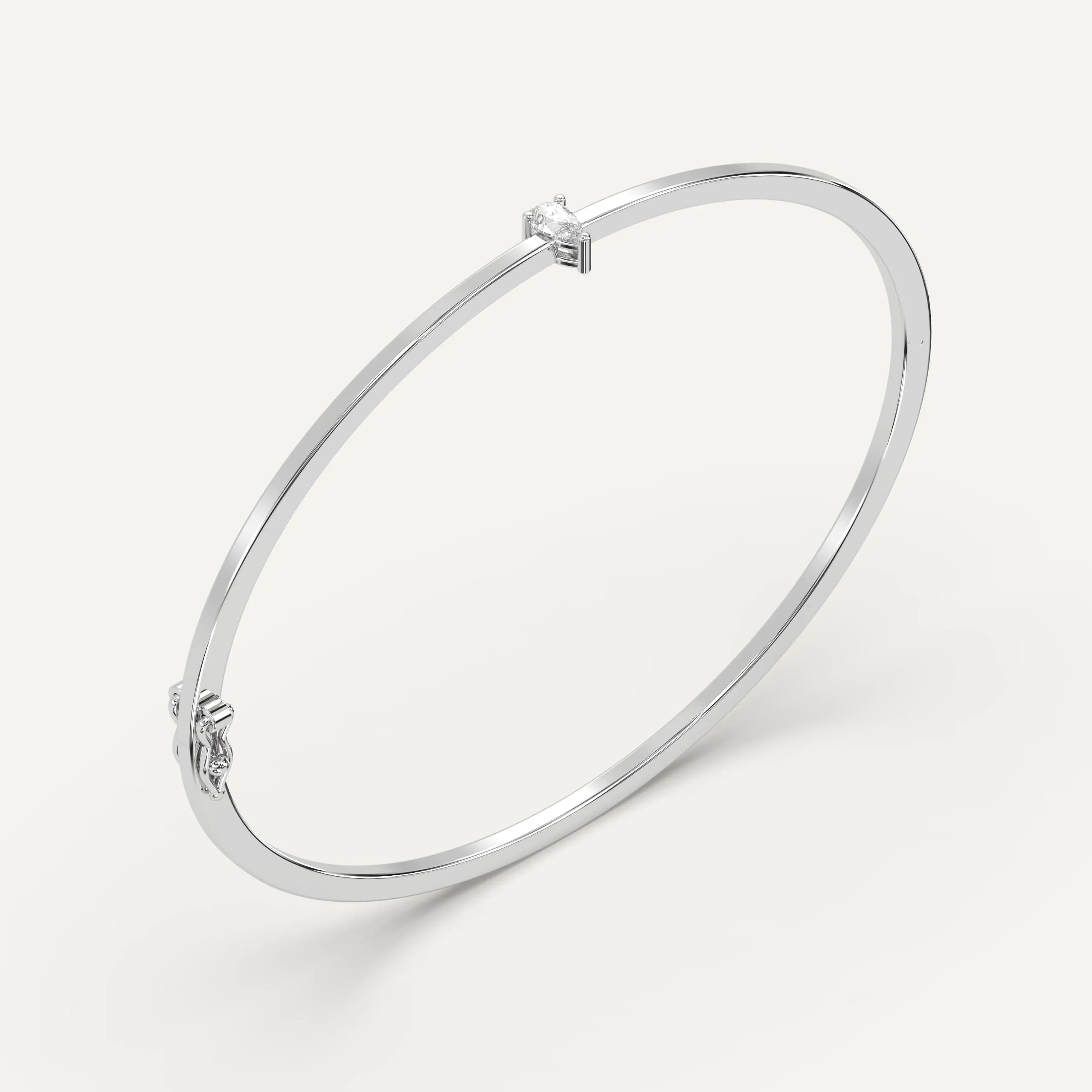 1/4 carat Pear Diamond Solitaire, Bangle Bracelet