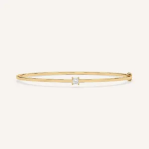 1/4 carat Princess Diamond Solitaire, Bangle Bracelet
