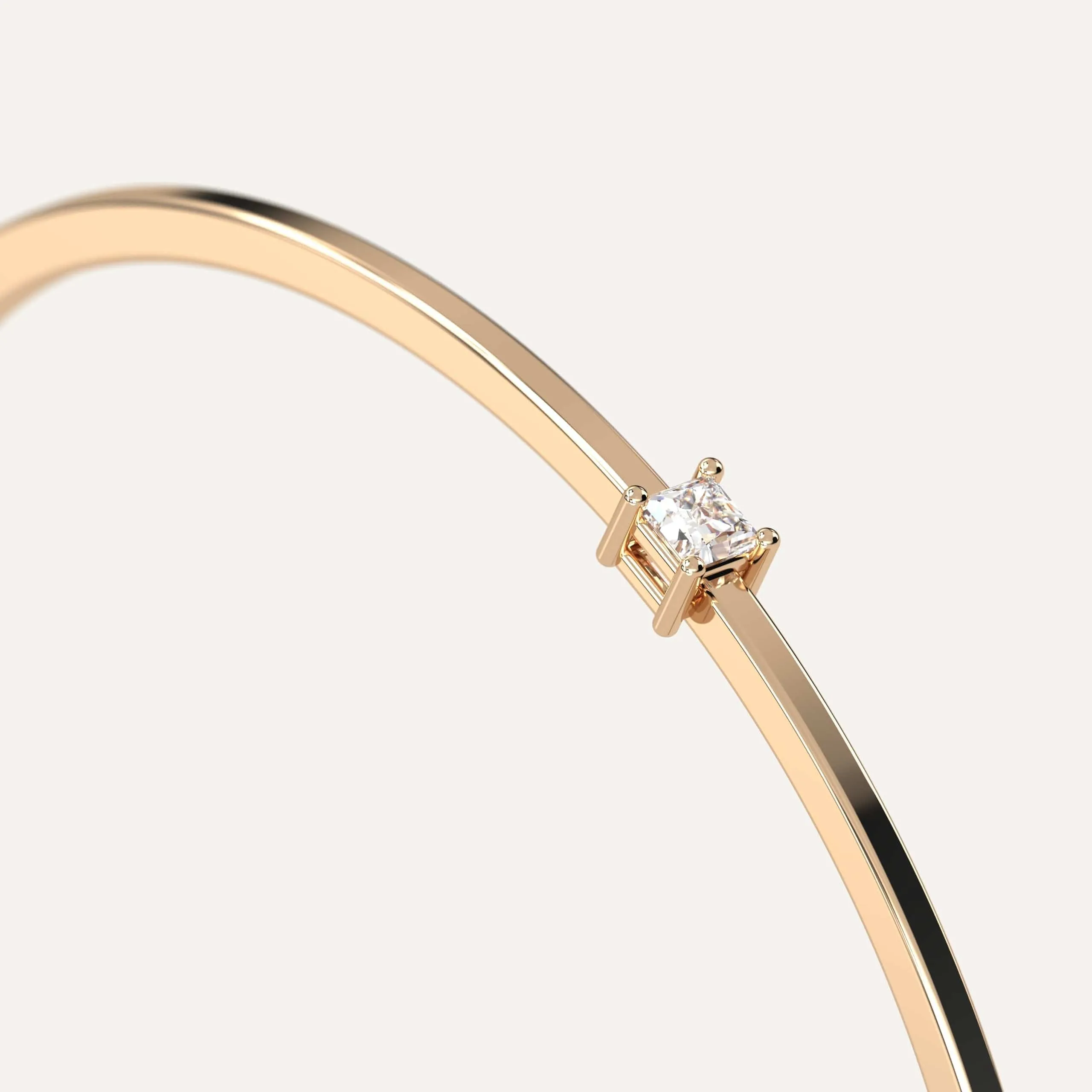 1/4 carat Princess Diamond Solitaire, Bangle Bracelet