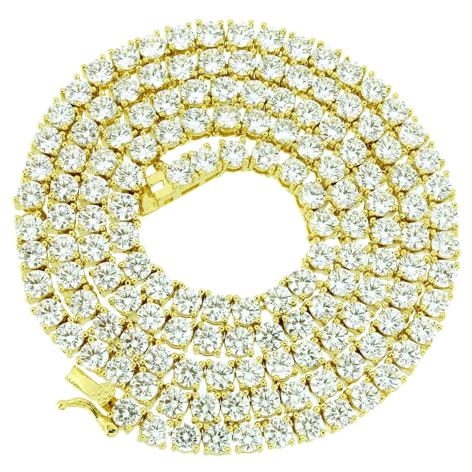 14k Gold Finish 3mm 18-30" Silver Tennis Necklace