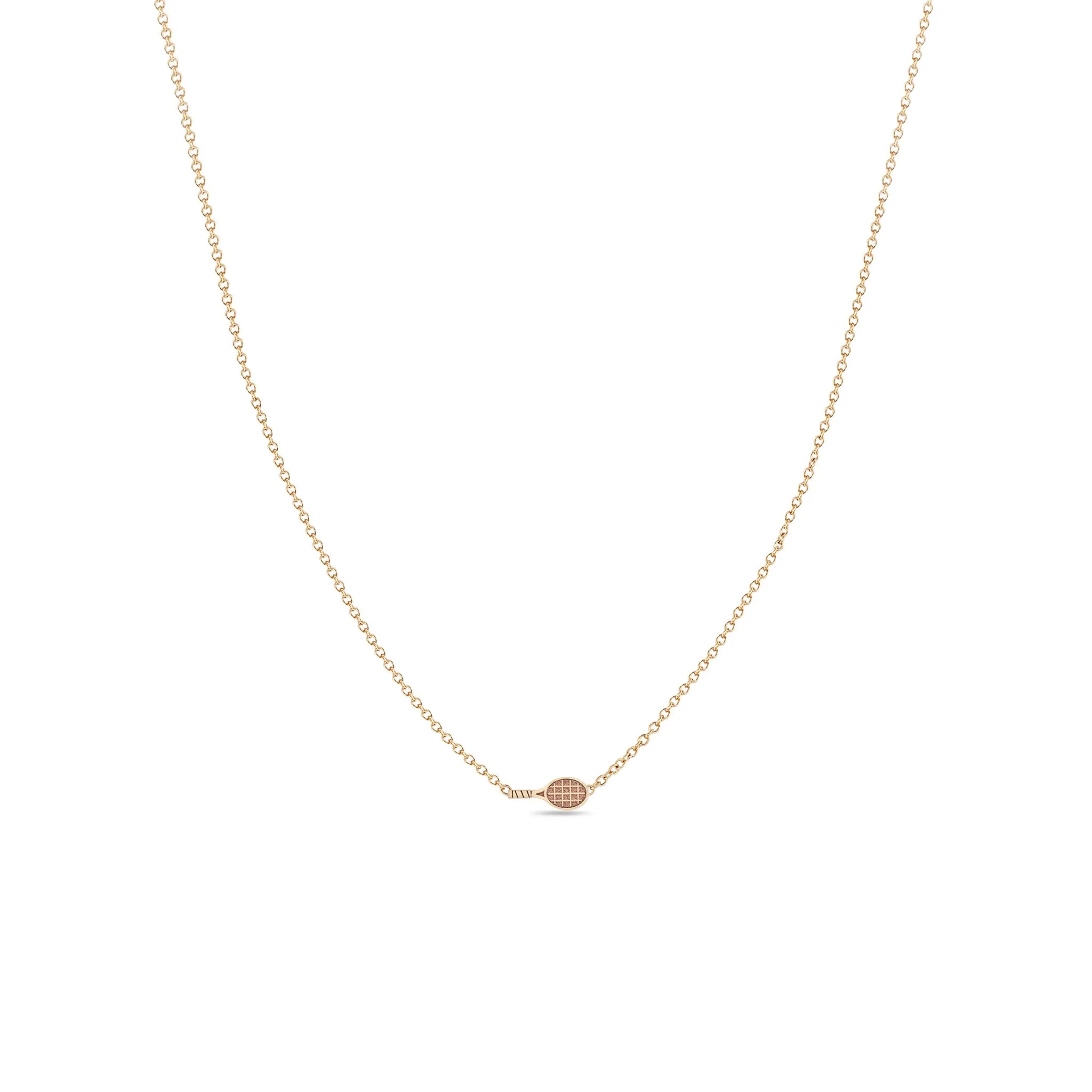14k Itty Bitty Tennis Racket Necklace