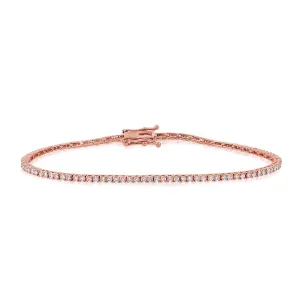 14K Rose Gold 1.29Ct Diamond Tennis Bracelet