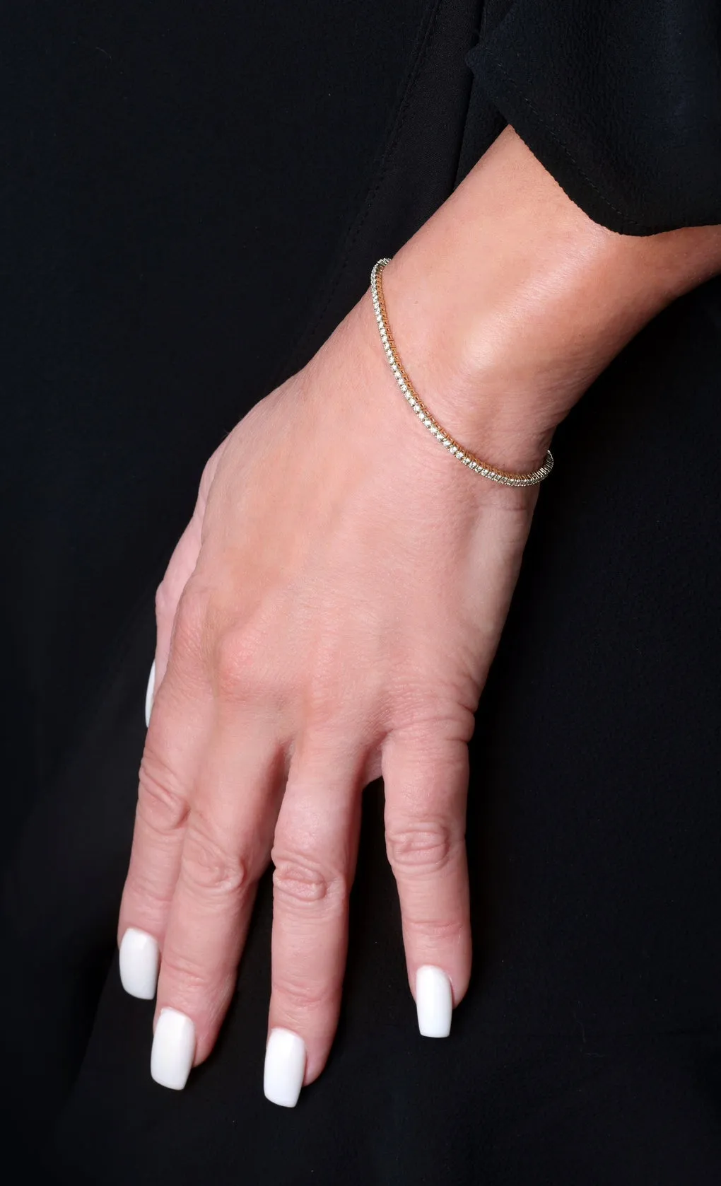14k Small Yellow Gold Diamond Tennis Bracelet