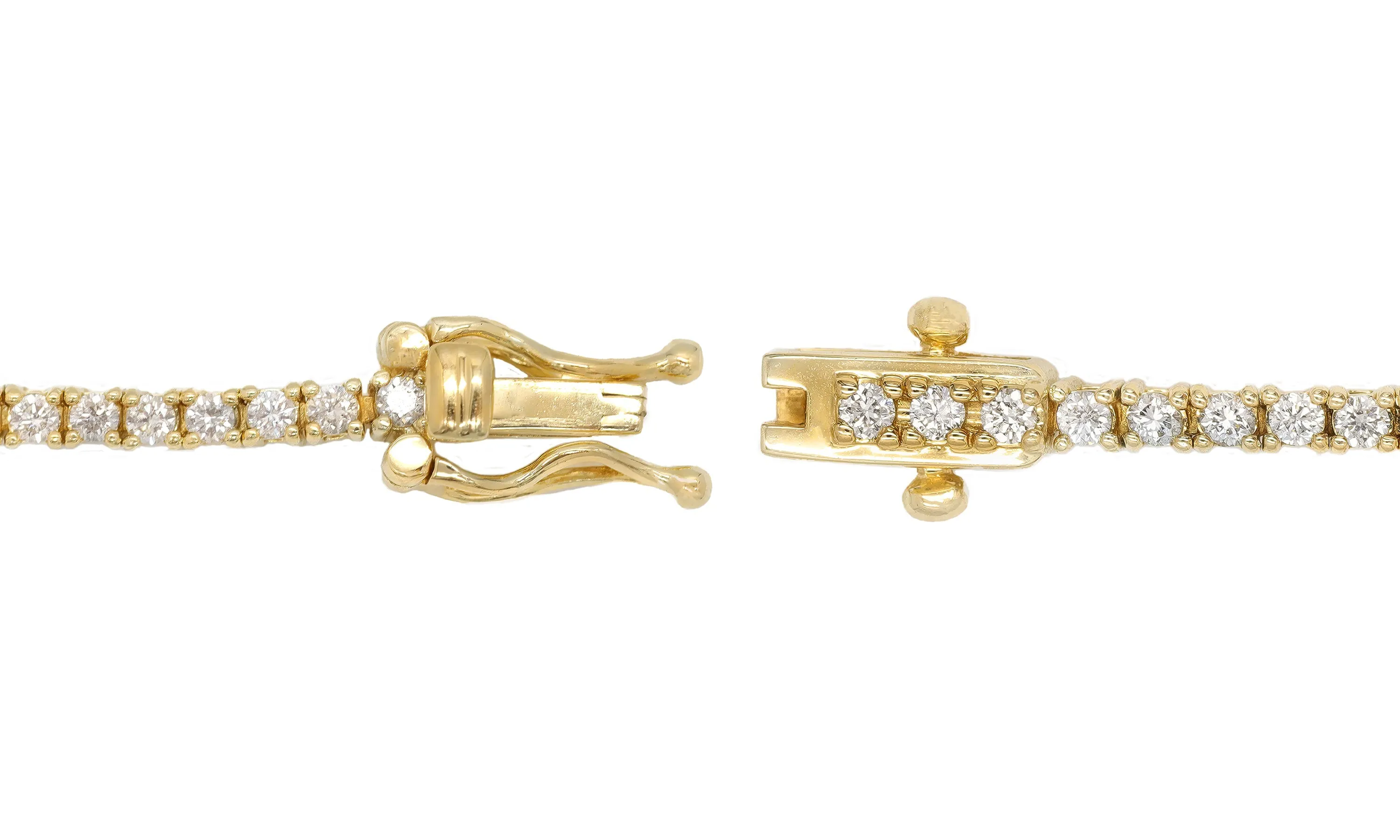 14k Small Yellow Gold Diamond Tennis Bracelet