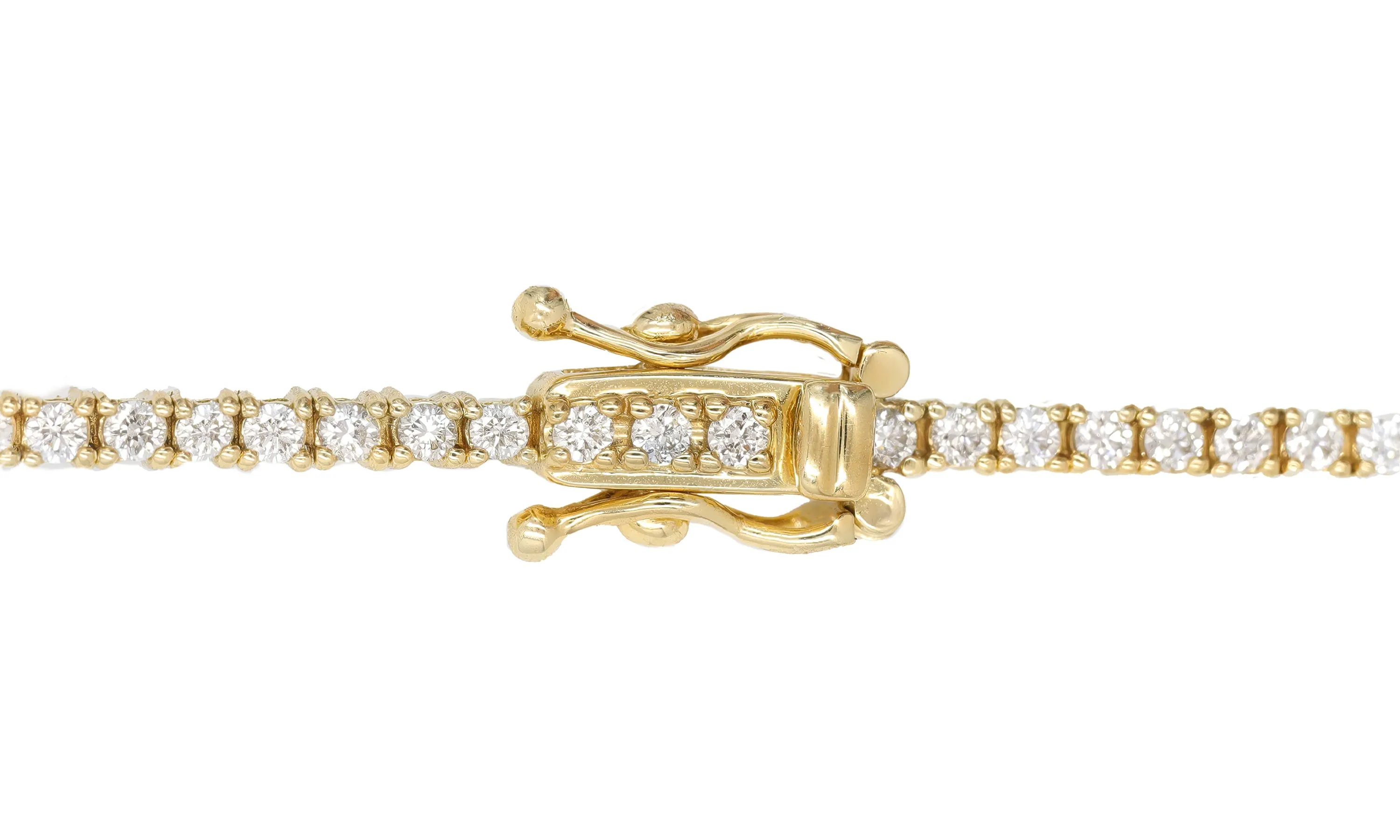 14k Small Yellow Gold Diamond Tennis Bracelet