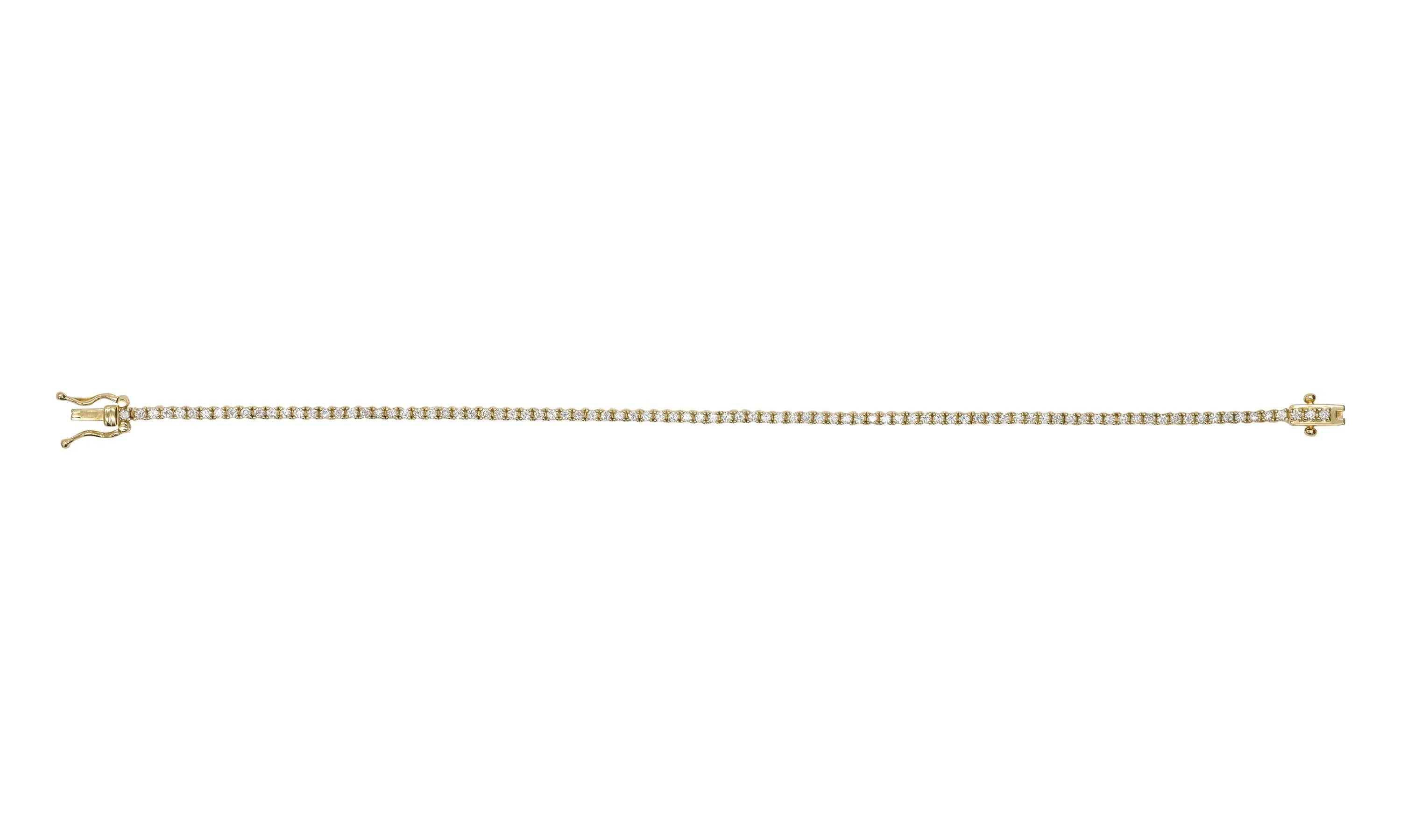 14k Small Yellow Gold Diamond Tennis Bracelet