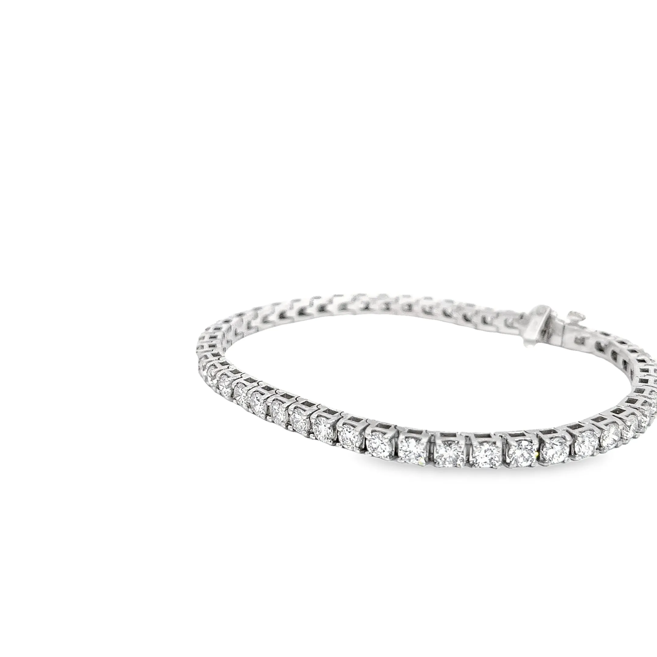 14K WHITE GOLD 7CT IVS2 DIAMOND TENNIS BRACELET 7 1/2 INCH