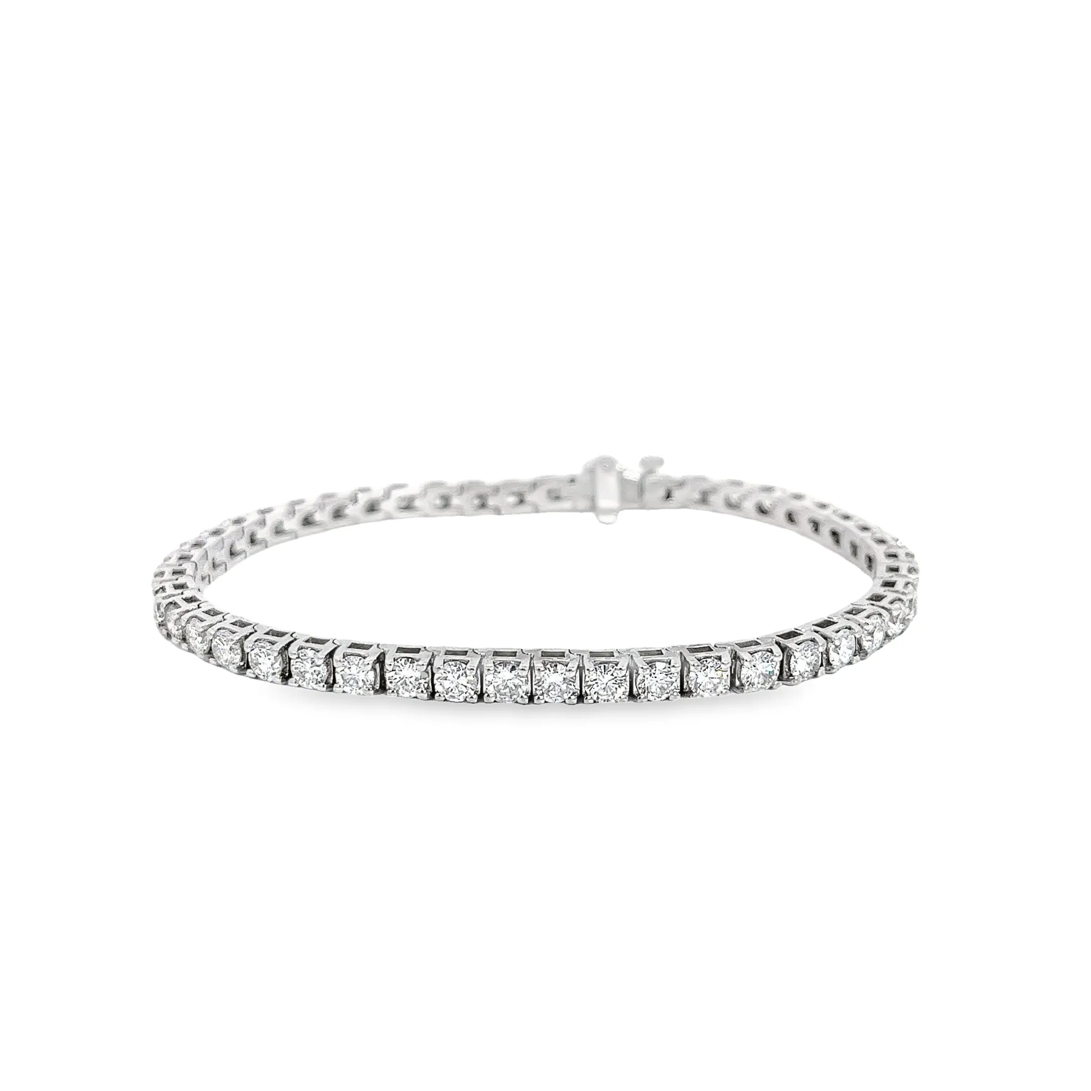 14K WHITE GOLD 7CT IVS2 DIAMOND TENNIS BRACELET 7 1/2 INCH