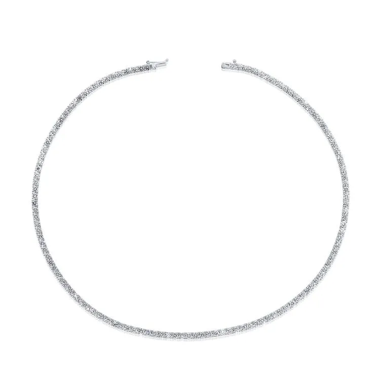 14K White Gold Diamond Tennis Necklace