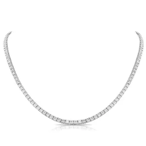 14K White Gold Diamond Tennis Necklace
