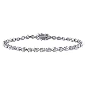 14K White Gold Marquise Tennis Bracelet