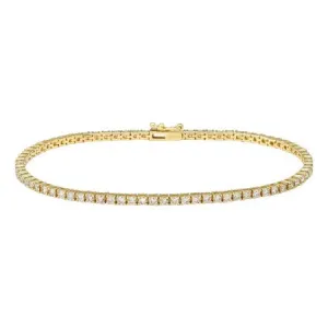 14k Yellow Gold Diamond Classic Tennis Bracelet