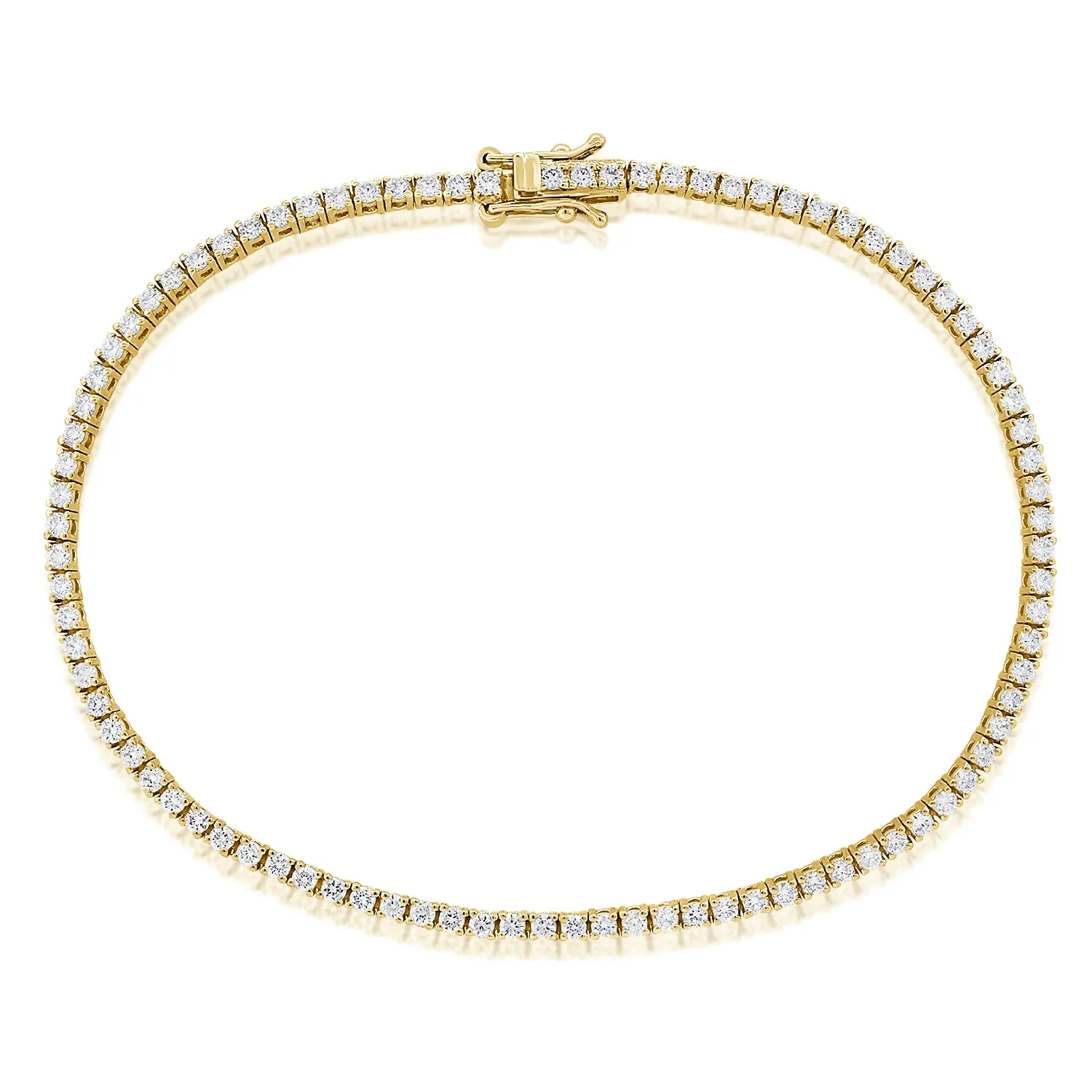 14K Yellow Gold Diamond Tennis Bracelet