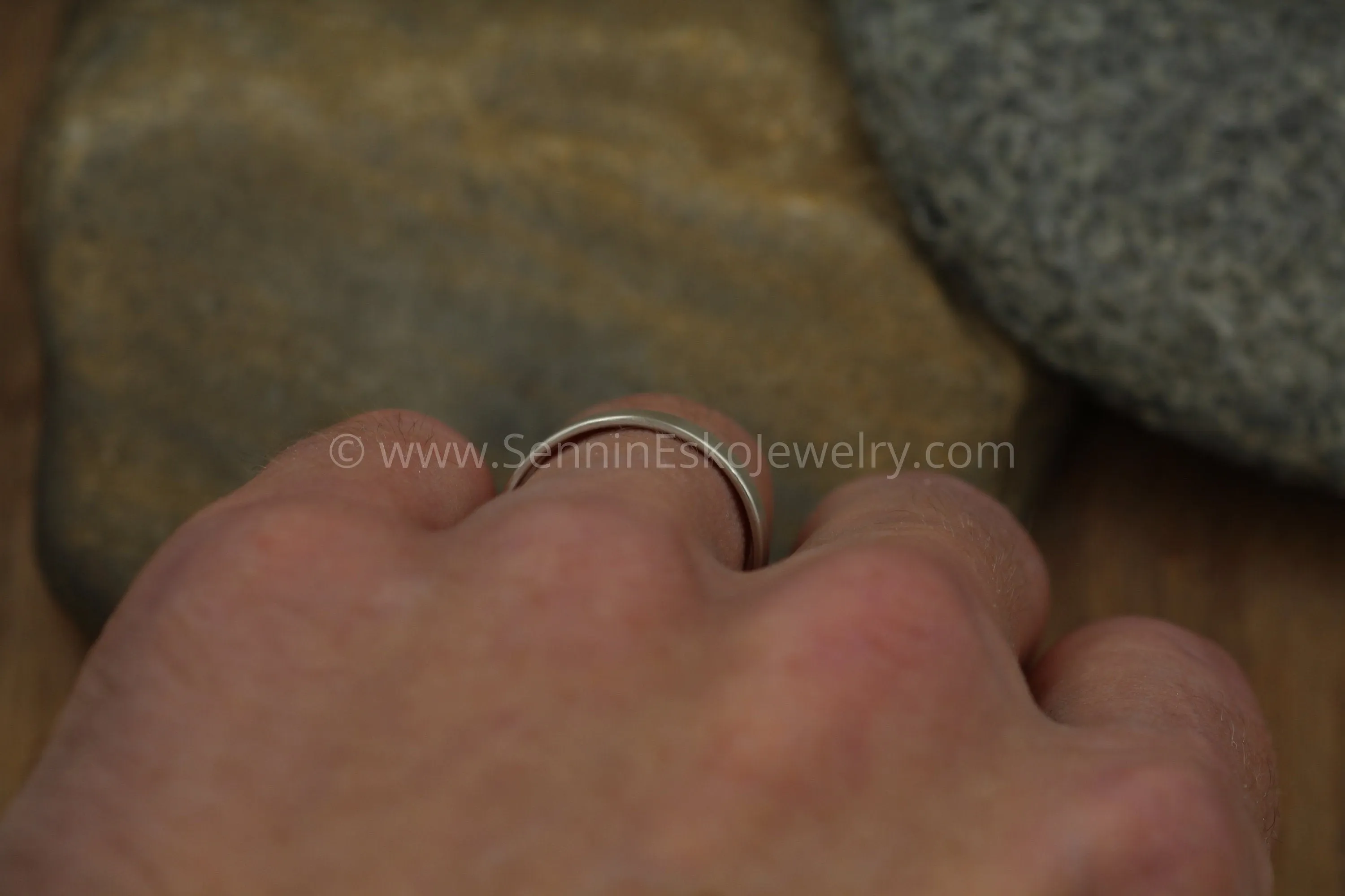 14kt White Gold 5x1mm Flat Band - Matte Finish