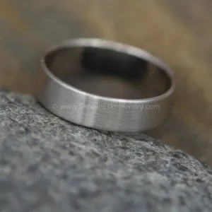 14kt White Gold 5x1mm Flat Band - Matte Finish