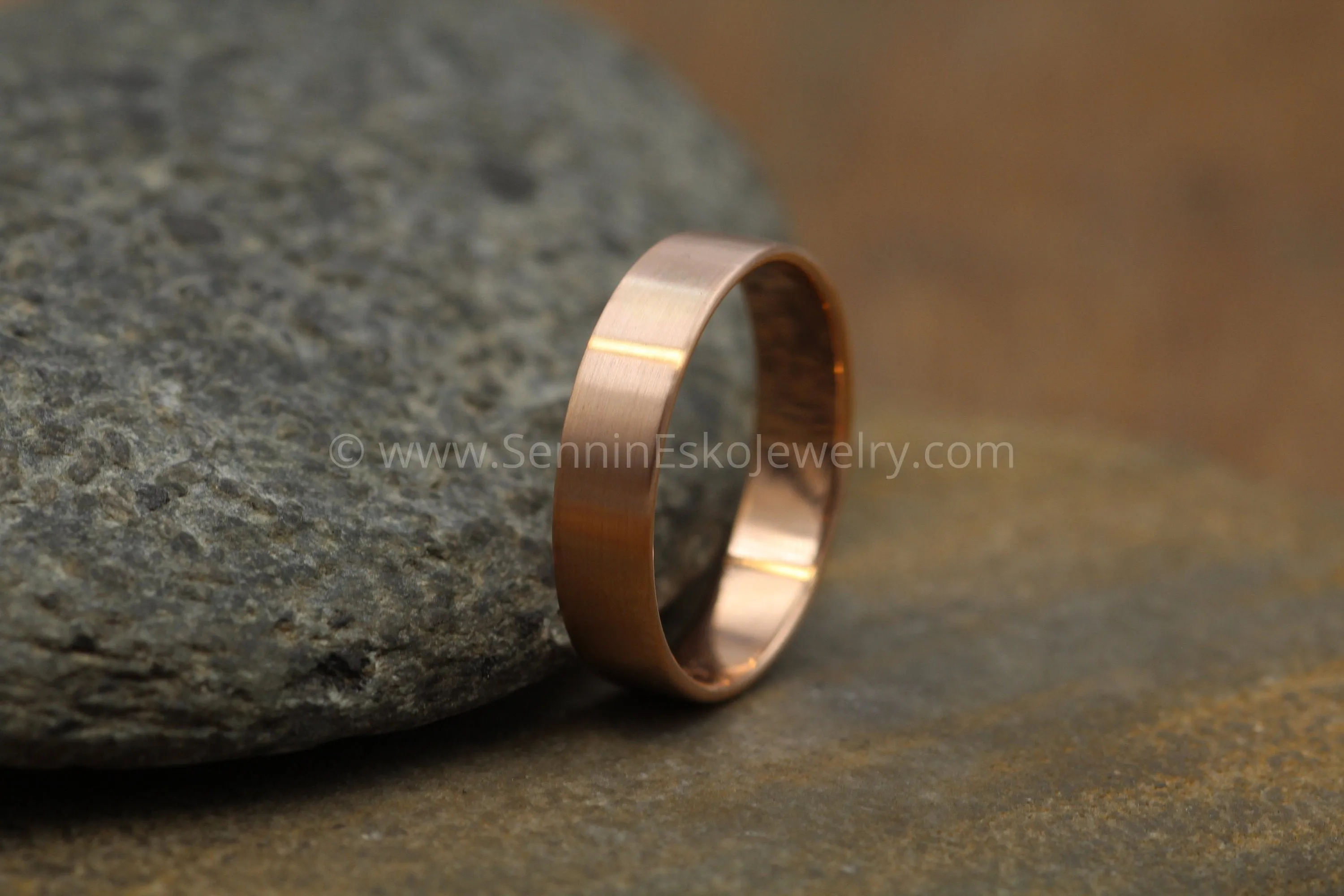 14kt White Gold 5x1mm Flat Band - Matte Finish