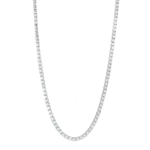 14KT white gold tennis necklace with 11.15ctw round diamonds...