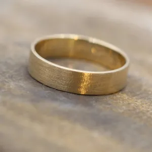 14kt Yellow 5x1mm Flat Band - Textured Finish