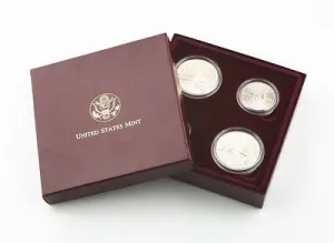 1996 US Mint 4 Coin UNC Set Atlanta Olympic Games Gold & Silver w/ Cauldron
