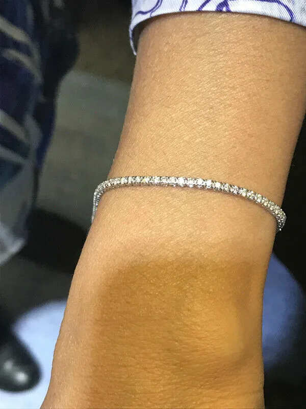 2.00 Carat Natural Diamond Tennis Bracelet G-H SI 14K White Gold 7'' 84 stones