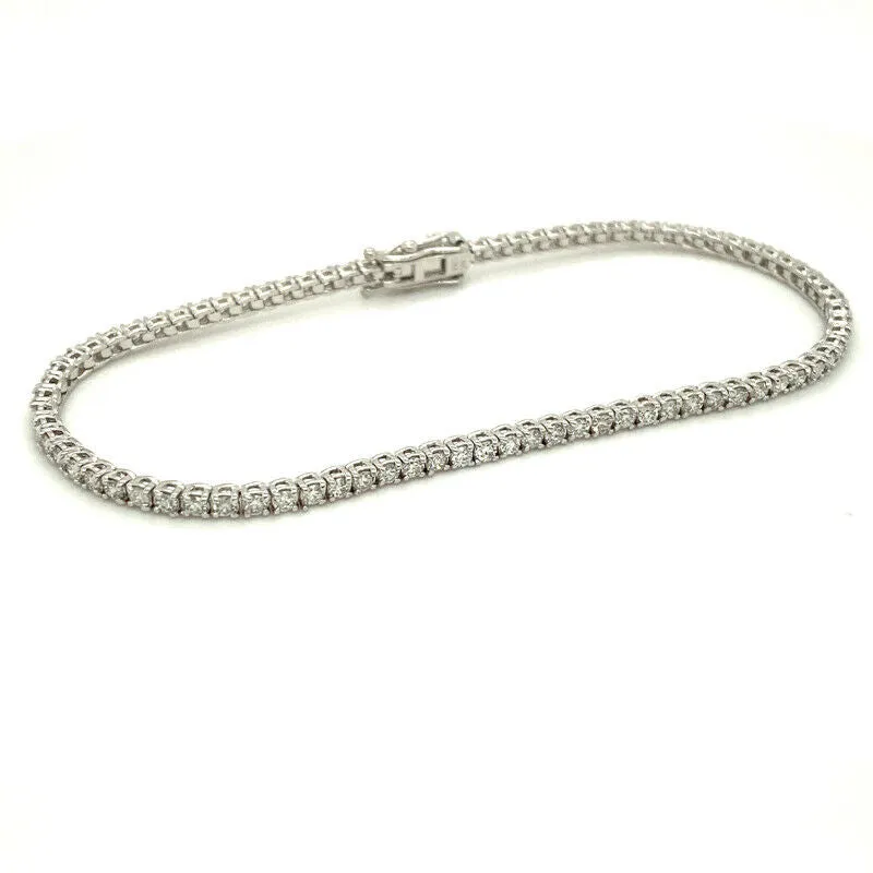 2.00 Carat Natural Diamond Tennis Bracelet G-H SI 14K White Gold 7'' 84 stones