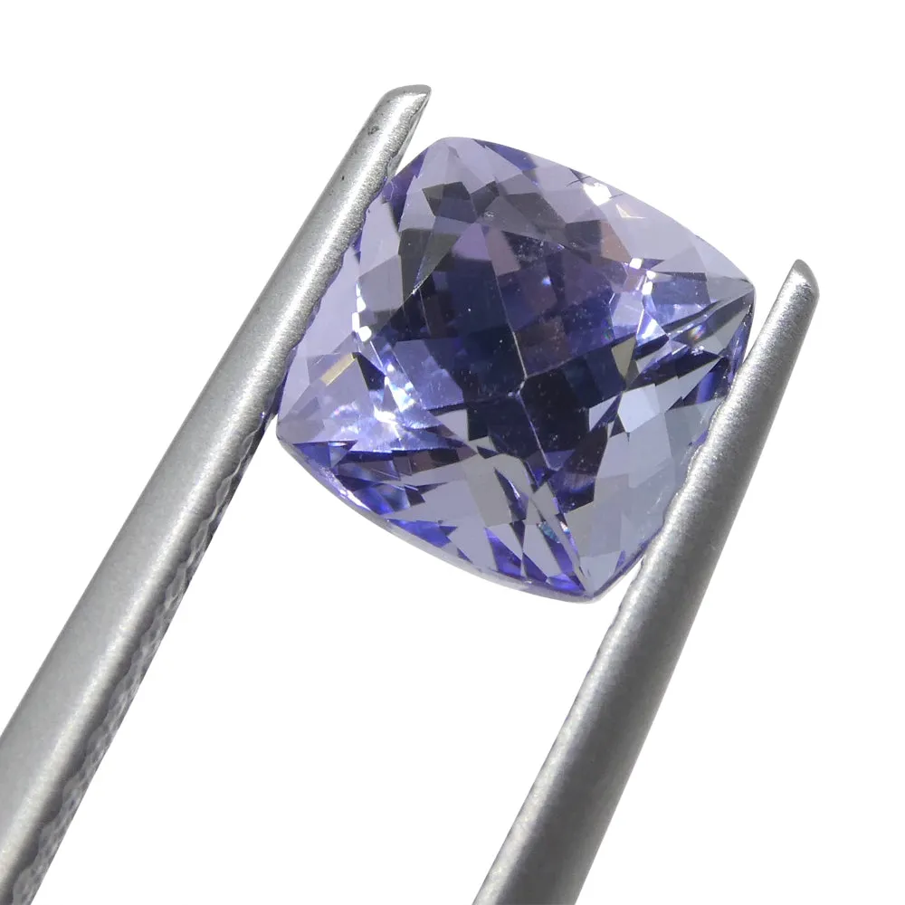 2.05ct Square Cushion Violet Blue Tanzanite from Tanzania