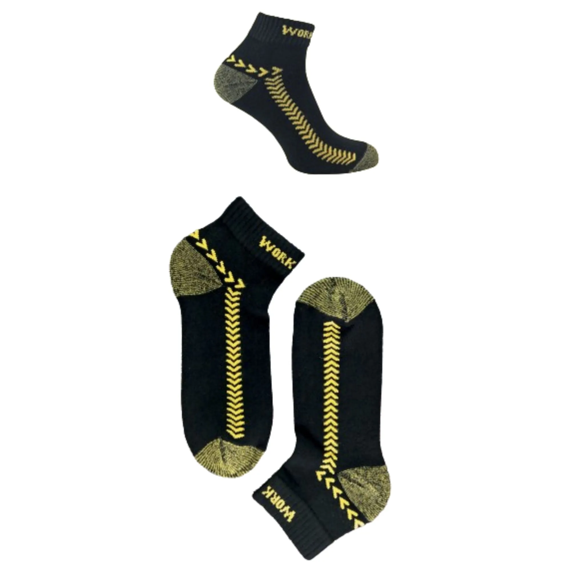 6 Pack Mens Cotton Anti Sweat Low Cut Work Socks for Steel Toe Boots