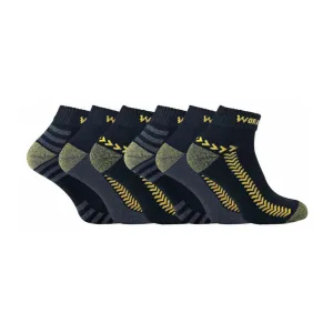 6 Pack Mens Cotton Anti Sweat Low Cut Work Socks for Steel Toe Boots