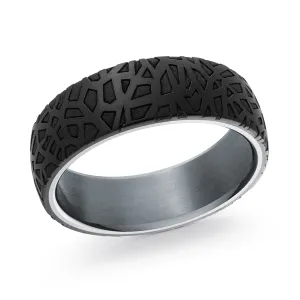 7MM Grey Tantalum & Carbon Fiber Band, Size 10.0