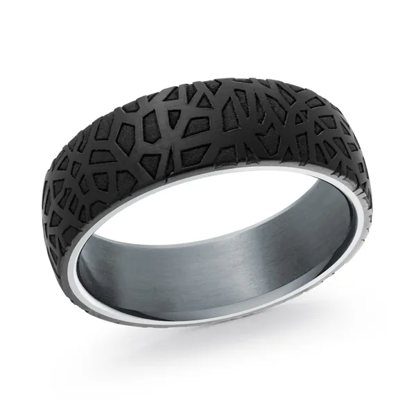 7MM Grey Tantalum & Carbon Fiber Band, Size 10.0