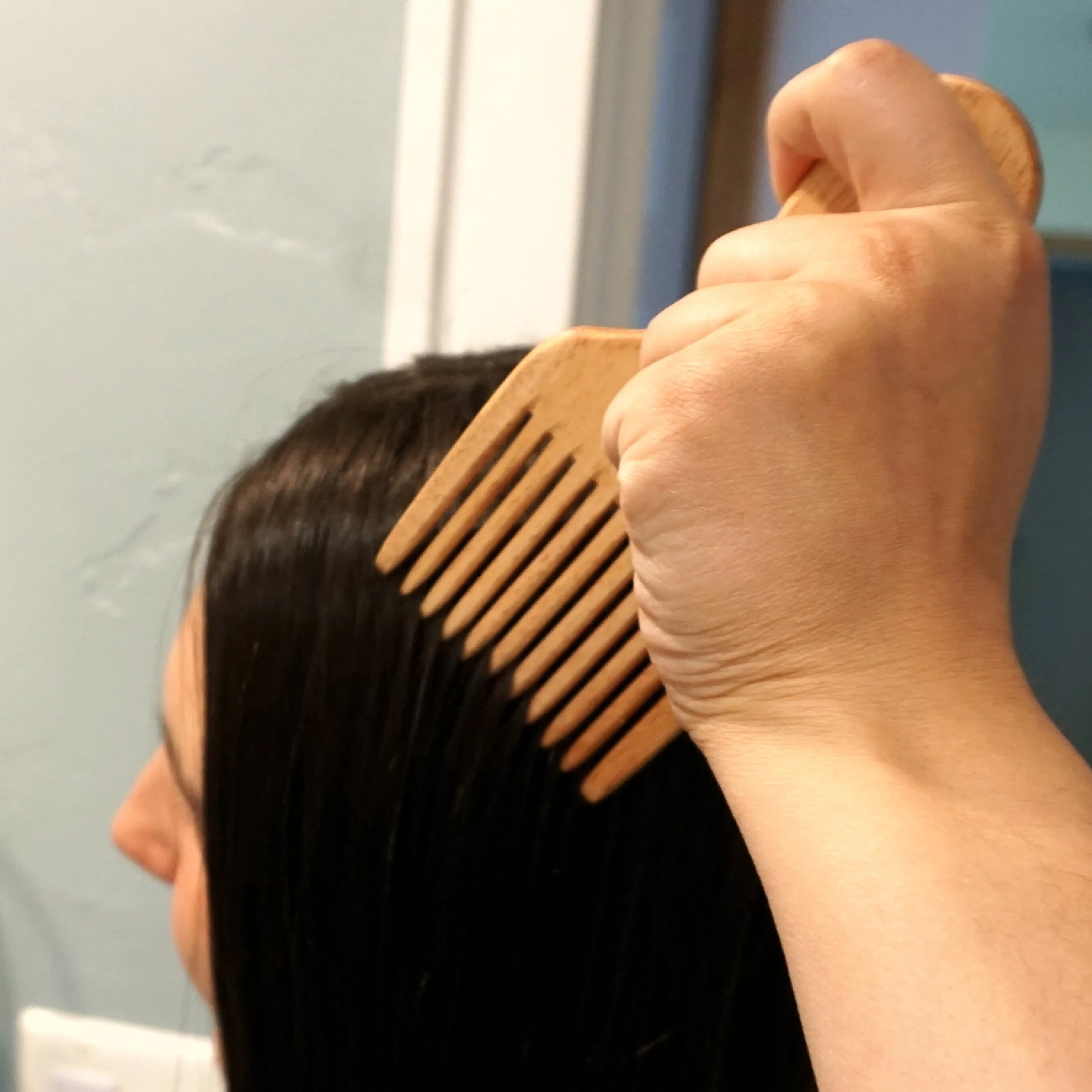 ABPStyle, 6in Neem Wood Pick Comb. Anti-Static, Damage Free, Promotes Hair Growth, Environmentally Friendly