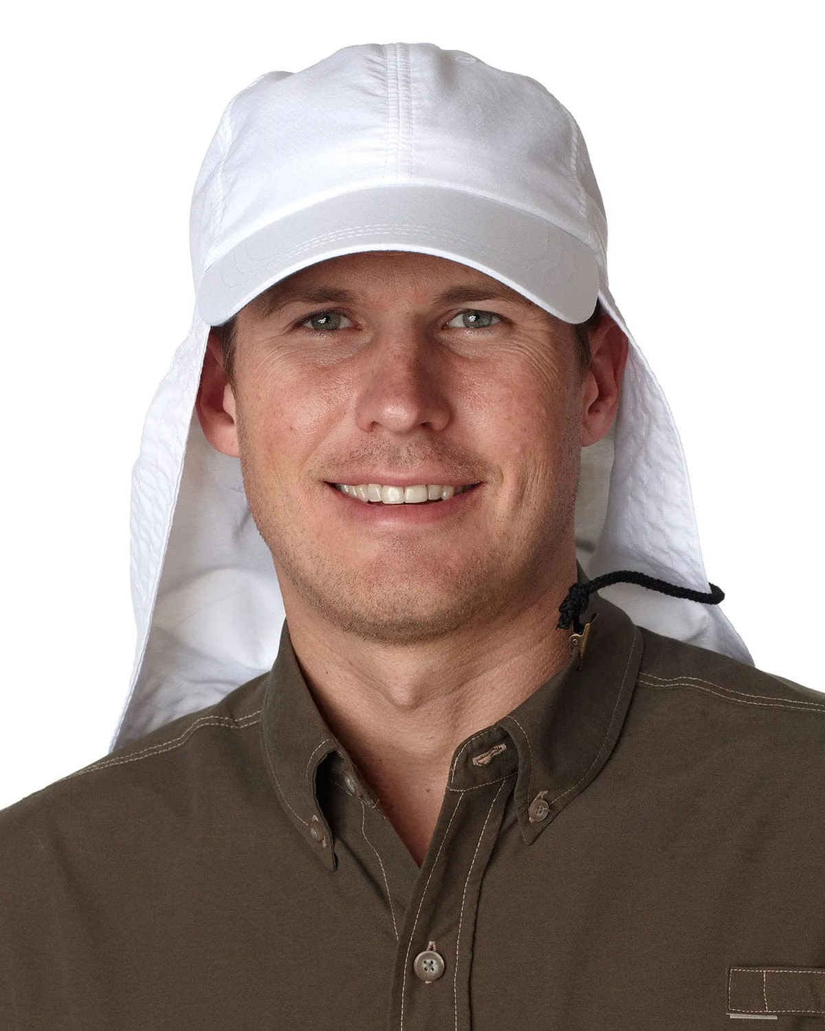 Adams Low-Profile Cap with Neck Cape | White