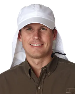 Adams Low-Profile Cap with Neck Cape | White