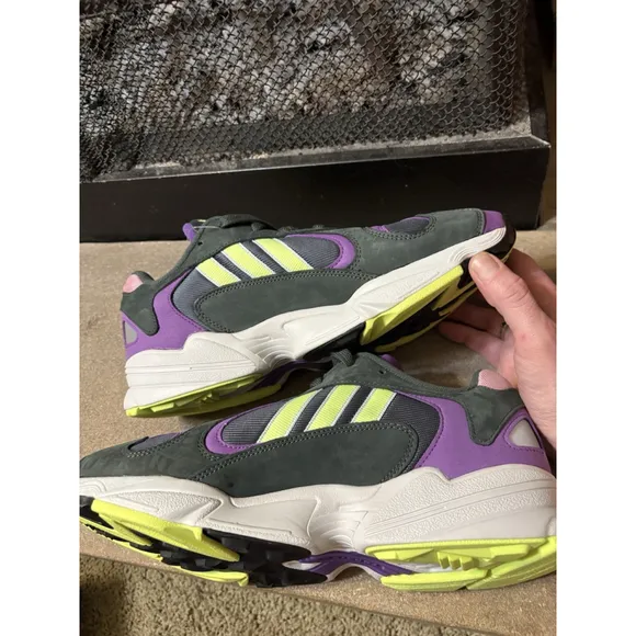 ADIDAS Yung-1 LEGEND IVY NEON GREEN PURPLE WHITE GREY BD7655 Mens 10.5 NWT Shoe